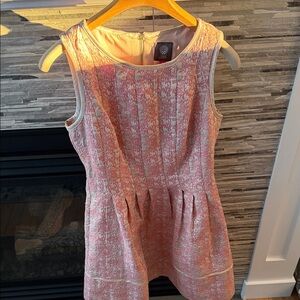 Vince Camuto Blush and Gold Textured Sleeveless Mini Dress